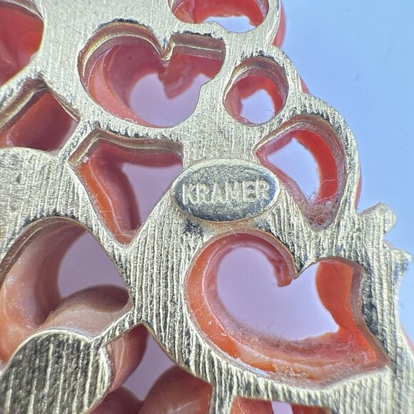 Vintage Kramer New York Necklace Faux Coral Statement Tassel Fringe MCM Runway - Picture 8 of 15
